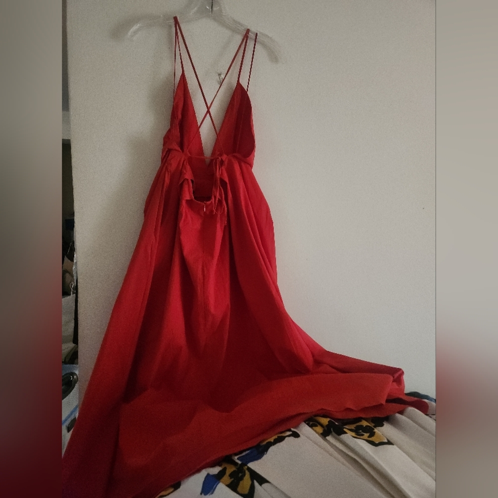 Zara Open Back Dress Strappy Ajustable Straps Pockets red Zw Collection Sz M NWT - Picture 6 of 16